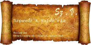 Szpevák Valéria névjegykártya